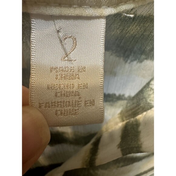 Chicos Womans Long Lined Sheer Top Size 2 Animal Print Office Beachy Vacation - Picture 3 of 12